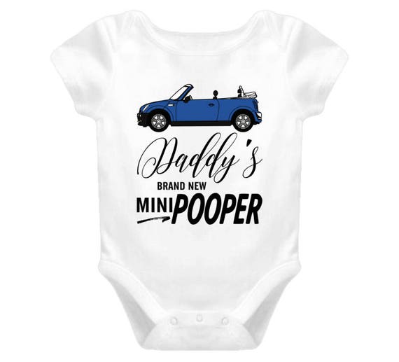Daddy's Brand New Mini Pooper Funny Baby Onesie - Funny Baby Onesies - Funny Baby Gift, Cute Baby Clothes,Baby Clothes, Cute Baby Onesie