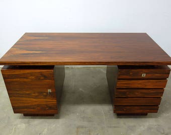 Danish vintage rosewood desk desk mid century design table restored 1960s