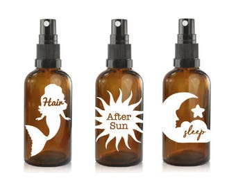 5 DIY essential oil decals - DoTERRA oil labels - oil and waterproof labels - 30ml, 100ml & 500ml spray bottle labels