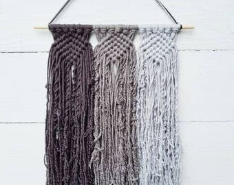 Custom Macrame Wall Hanging, Choose 3 Colors, Modern Minimalist Boho Woven Wall Decor, College Dorm Decorations, Christmas Gifts Under 30