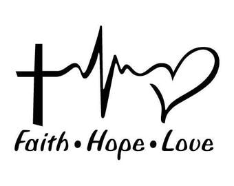 Faith hope love decals | Etsy