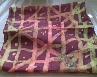 new brown tone 180 cm x 45 cm hand-painted silk scarf