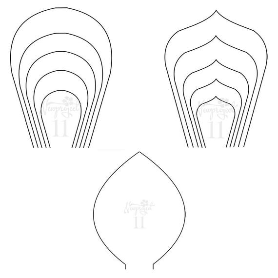 pdf set of 2 flower templates and 1 leaf template giant