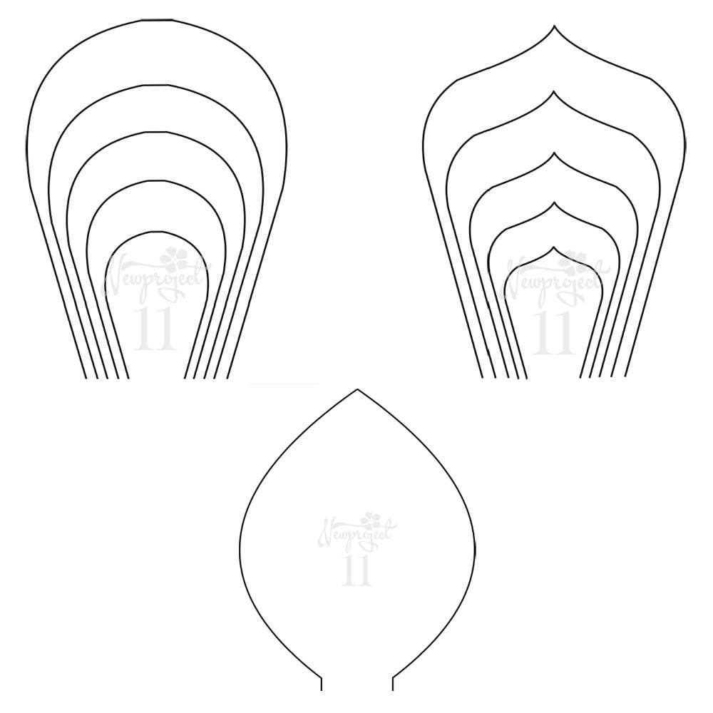 PDF. Set of 2 Flower Templates and 1 Leaf Template .Giant