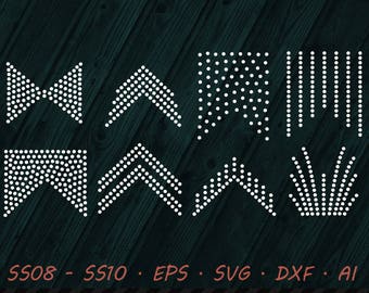 Rhinestone Cheer Bows SVG EPS DXF Ai - Digital Template - Vector Clipart - Cricut - Silhouette Studio - Cutting File - Vector Files