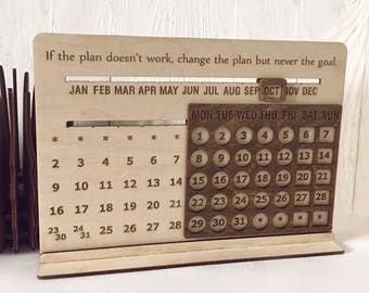 Wooden calendar | Etsy