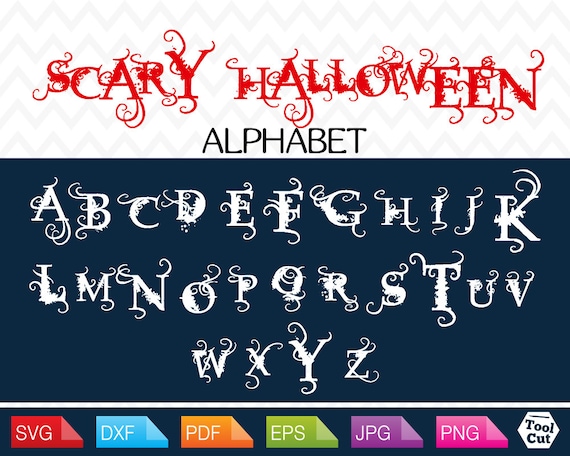 Halloween Alphabet Svg Halloween Initials Svg Halloween