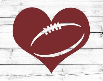 Download Football heart svg | Etsy