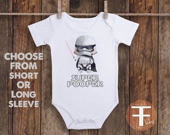 Super Pooper Onesie, Poop Onesie, Storm Pooper Onesie, Funny Baby Onesies, Star Wars Onesie, Super Trooper, Baby Onesies, Cute Baby Clothes