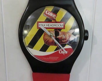Huge Vintage Coke Max Headroom Wall Clock from the late 1980's