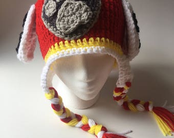 Paw Patrol Marshall crochet hat
