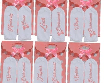 Bridesmaid Socks Unique Bridesmaids Gifts From Bride Personalized Bridesmaid Gifts Under 20 Bridal Shower Socks Bridal Party Socks bridal