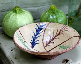 Lovely Vintage Hand Thrown Middle Eastern Pottery Bowl/Earth Tones/Perfect For Salads/Earthenware Bowl/Serving Bowl