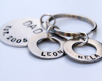 Personalised key ring, bag charm, personalised gift, handstamped keyring, keychain custom, name keyring