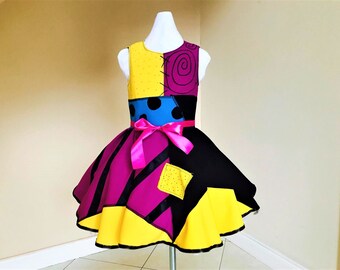 Sally Costume Nightmare before Christmas, Sally Dress for Girls, Nightmare Sally Halloween Costume, Nightmare Sally Dress