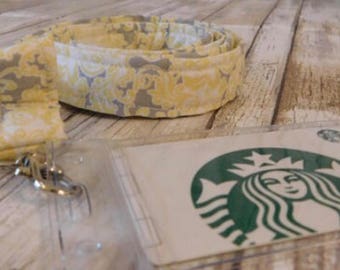 Lanyard, cute lanyard, lanyard with id holder, key fob, cute id holder, Lanyard ID Holder, yellow lanyard, Fashion Lanyard, Women's lanyard