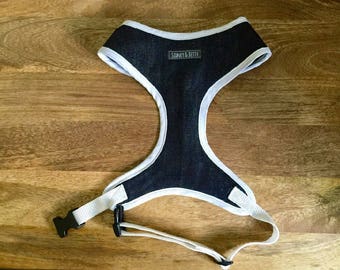 Denim Dog Harness, Custom Dog Harness, Male Dog, Female Dog, Dog Harnesses, Adjustable Harness, Small Dog Harness, Pug, Dog Lover Gift