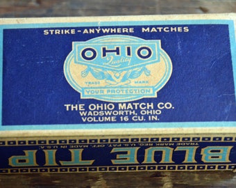 Ohio Blue Tip Matches box; Vintage