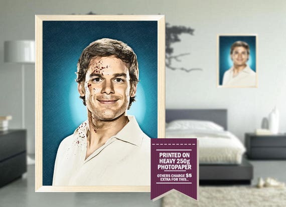 Dexter Print Fan Art Poster GIFT Pencil Drawing Dexter Print Fan Art Poster GIFT Pencil Drawing