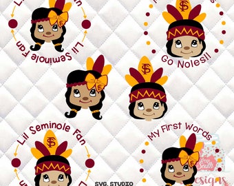 FSU Seminoles Baby Girl and Boy SVG, Silhouette studio bundle - 6 design download