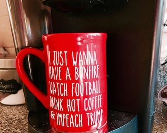 Double-Sided Coffee Mug / For the Guys / Coffee Mug / Fall Stuff / Impeach Trump / I Love Fall / Autumn Coffee Mug / Political Coffee Mug
