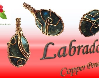 Labradorite Crystal & Copper Pendant