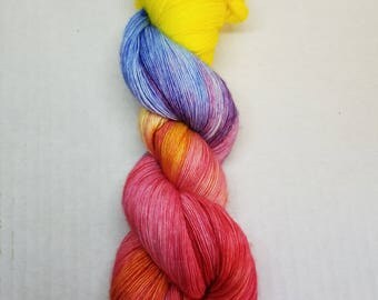 Hand dyed yarn indie dyed yarn single ply merino lace weight