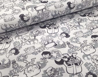 Baby Star Wars JERSEY Fabric, Cotton Jersey Fabric, Knitwear Fabric by the HALF YARD Cotton, star Wars Fabric, Boy Fabric, movie print