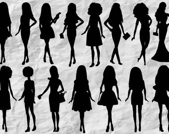 15 Barbie Model Silhouettes | Barbie Cliparts | SVG cut files | printable | decor | barbie prints | vinyl design | digital | vectors