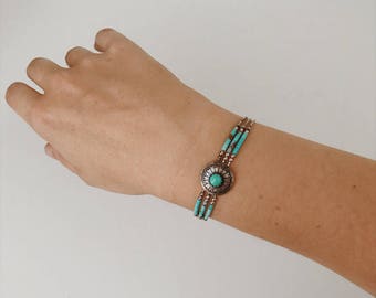 Native American turquoise bracelet | vintage turquoise bracelet | boho bracelet | boho jewelry | gifts for her | turquoise jewelry