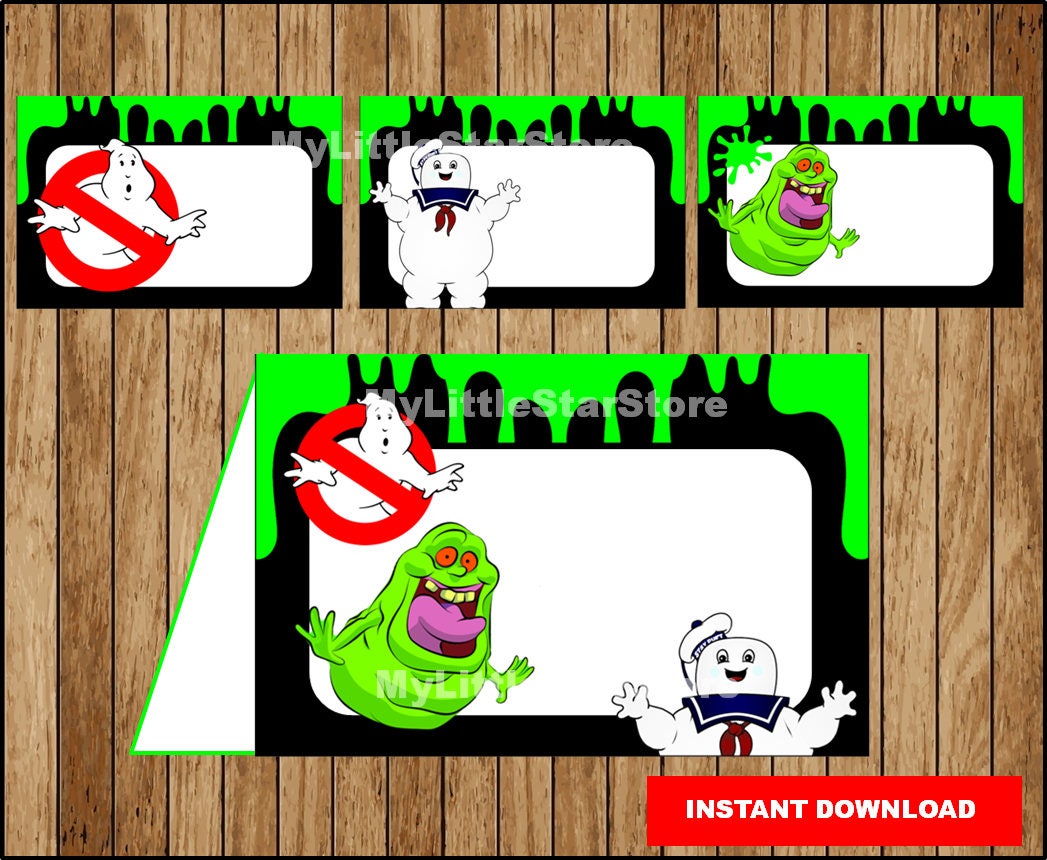 Ghostbusters Food labels Printable Ghostbusters Food tent