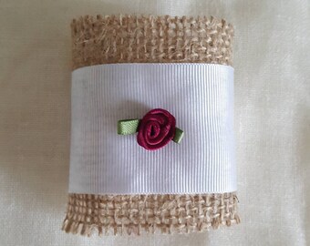 Napkin Holderrose Bud Rustic Ringburlaphessianrustic Wedding Table Napkin Holderrose Bud Rustic Ringburlaphessianrustic Wedding Table