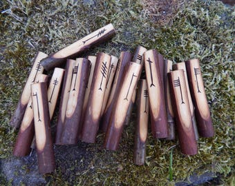 Hand Crafted & Branded - Willow Ogham Staves