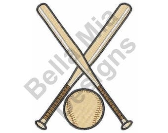 Baseball And Bats - Machine Embroidery Design