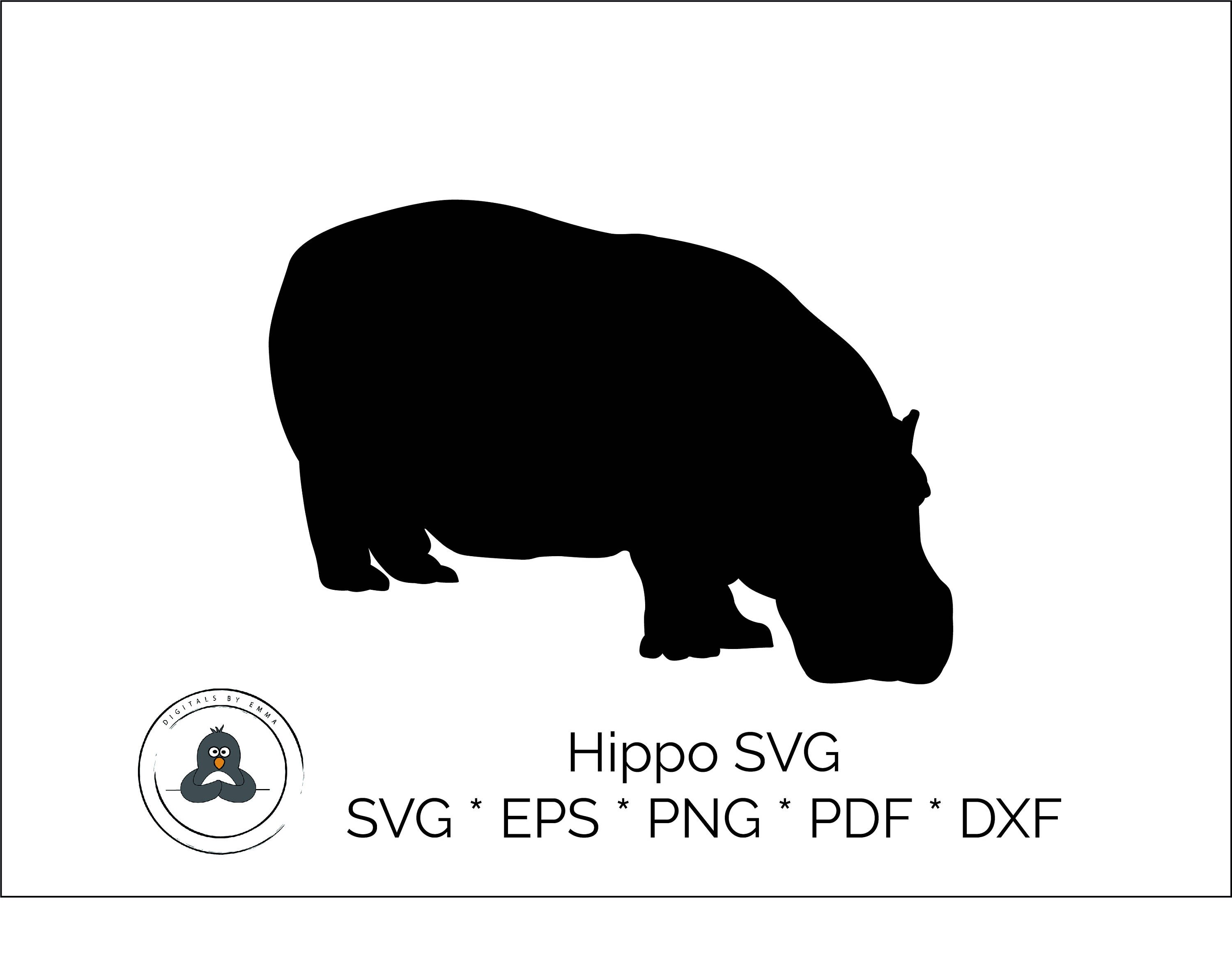 Hippo / Hippopotamus Silhouette SVG & Dxf Cutting Files for