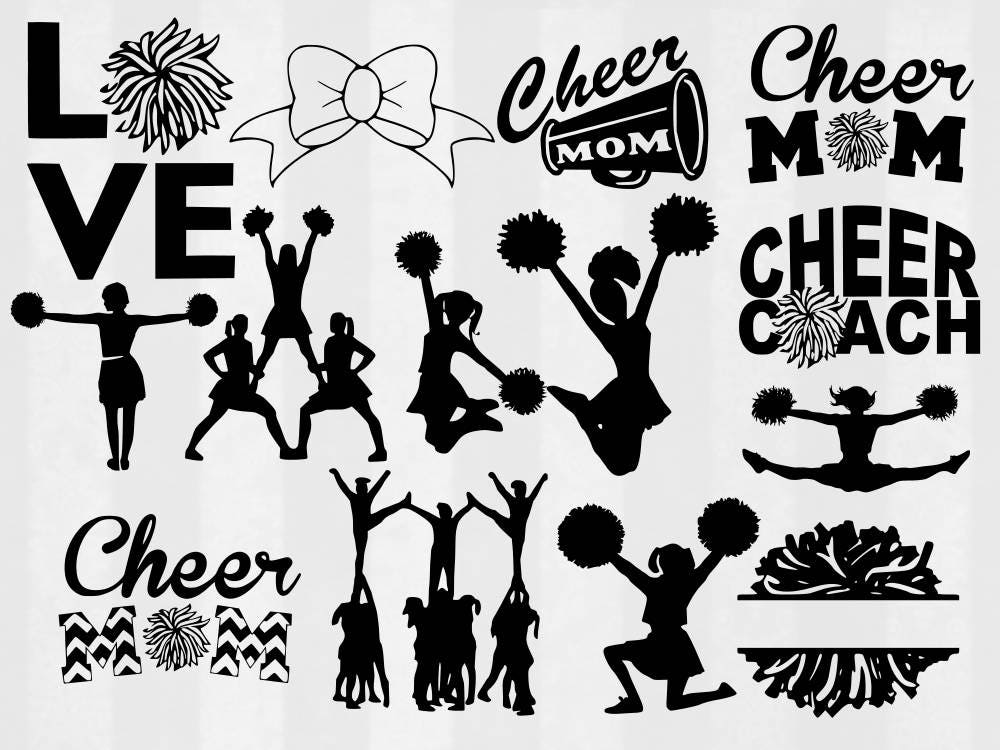 Cheerleader SVG Bundle Cheer clipart Cheer cut files cheer