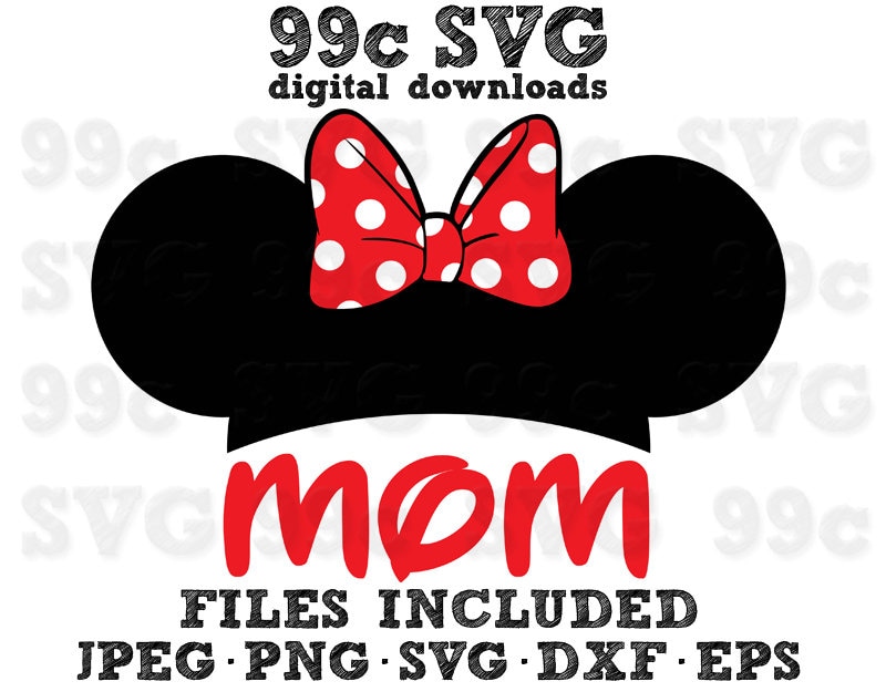 Download MInnie Ears Mom SVG DXF Png Vector Cut File Cricut Design