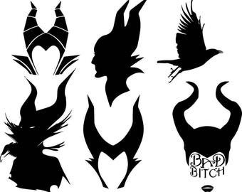Disney Maleficent Monogram - Cutting Files and Clipart Svg Png Eps Dxf JPG Digital Graphic Design Instant Download Commercial Use