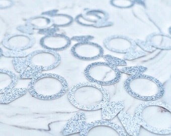 Engagement Ring Confetti, (25ct), Engagement Party Decorations, Bridal Shower Decor, Bacheloette Party, Ring Confetti, Diamond Ring Confetti
