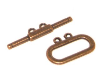 20 x 12mm Copper Toggle Clasp