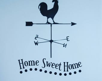 Home sweet home, rooster, weather vane, wall art print, home decor, to be framed.