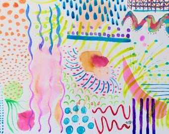 Original "Ocean of Feelings" watercolor painting