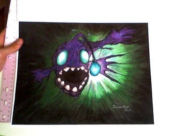 Deep Sea - ANGLER FISH (Custom Print) 10 1/8 " x 12 1/2 "
