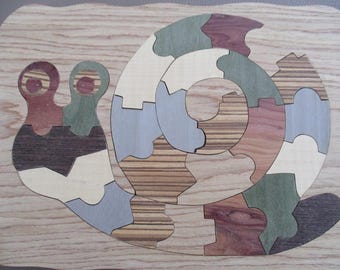 snail in marquetry kids puzzle