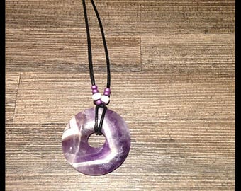 with its Amethyst semi precious stone necklace