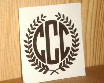 DIY vinyl water bottle sticker/ Monogram decal for Yeti/tumblers/macbook/coffee mug decal/smart phone decal/customized decal monogram