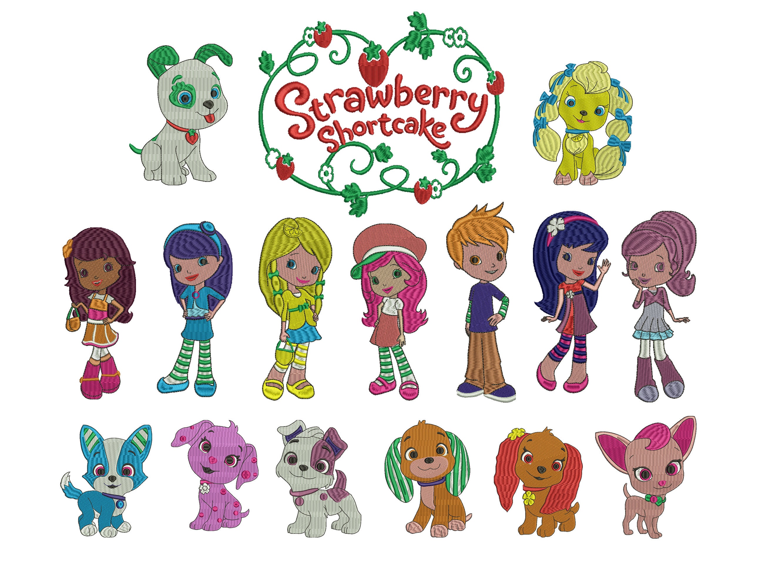 16 Strawberry Shortcake Embroidery Design Pack Strawberry