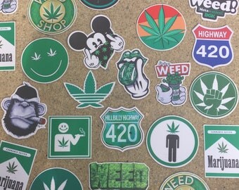 Decal(Weed Sticker)-Laptop Decal/Laptop Sticker/Phone Decal/Phone Sticker/Car Sticker/Car Decal/Water Bottle Sticker