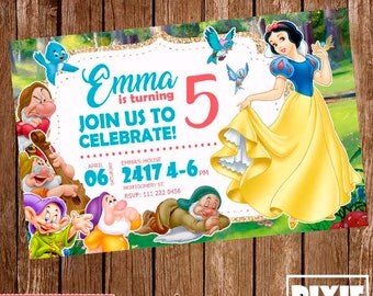 Snow White Invitation, Snow White Birthday Invitation, Snow White Printable Invitation, Snow White Printable Party