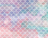 Over Collar Pet Bandana | Tie Up Pet Bandana | Dog & Cat Accessories | Watercolour Mermaid